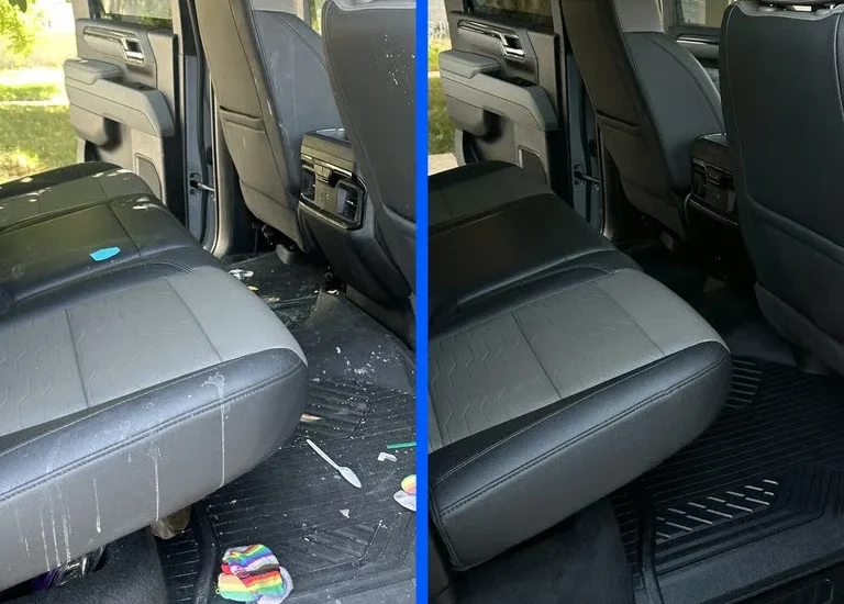 Before and after car detailing